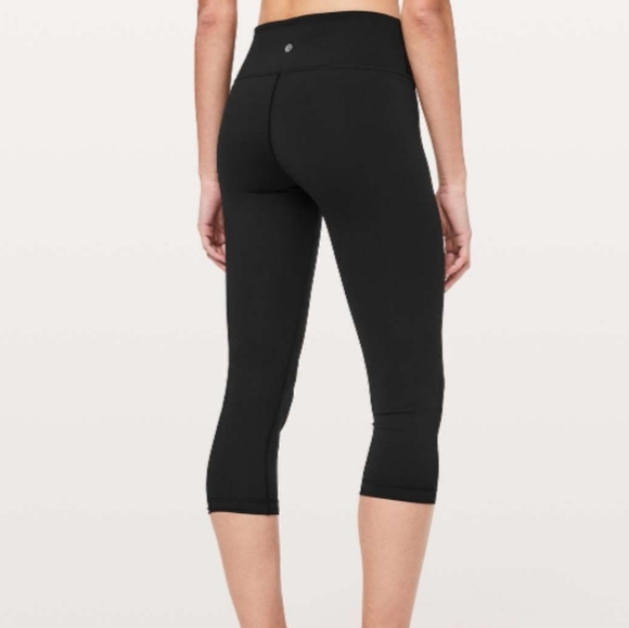Lululemon Wunder Under Crop leggings pants tight sz 4 Mid-Rise Full-On 21" Black - Picture 1 of 7